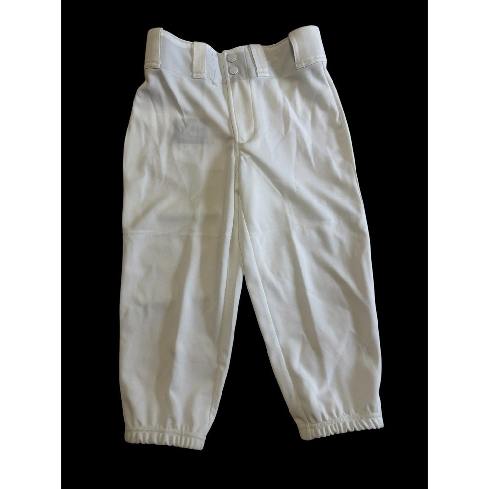 Mizuno Softball Pants Girls Youth Large White Prospect Cropped Elastic Hem